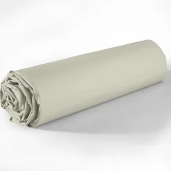 Drap housse 140x190 +35 cm Coton 57 fils Ivoire