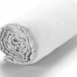 Drap housse 140x190 +30 cm satin de coton blanc
