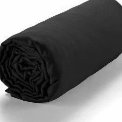 Drap housse 140x190 +30 cm satin de coton noir