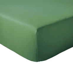 Drap housse 90x190 cm bonnet 30 coton ÉVASION Vert fougère