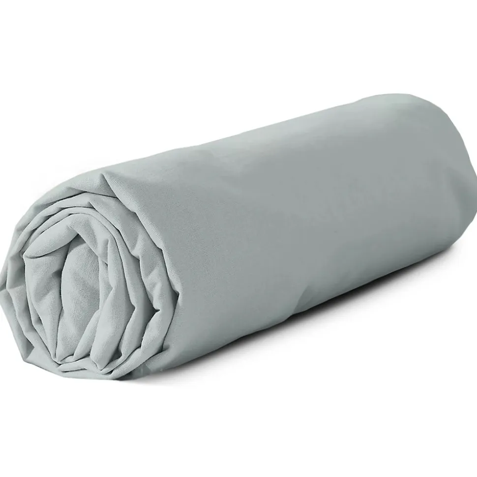 Drap housse 140x190 cm coton lavé LINO gris