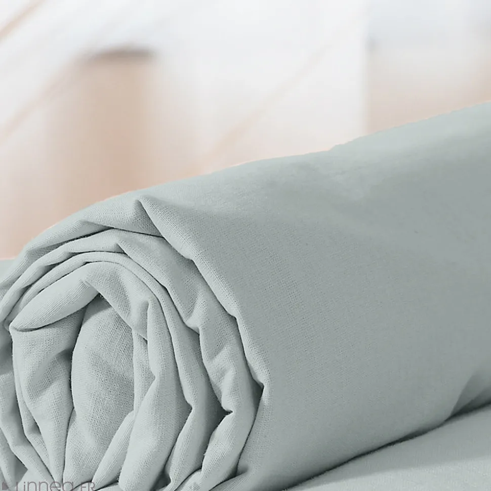 Drap housse 140x190 cm coton lavé LINO gris
