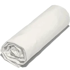 Drap housse 90x190 cm en 100% polyester microfibre LAGO écru bonnet 23 cm