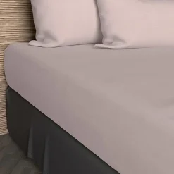 Drap housse 140x190 cm en coton 57 Fils SOLEIL D'OCRE rose