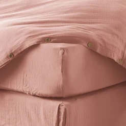 Drap housse 160x200 cm en Gaze de coton Rose