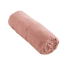 Drap housse 160x200 cm en Gaze de coton Rose