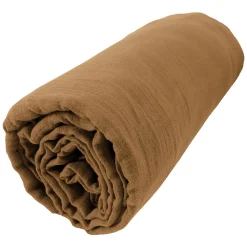 Drap housse 180x200 cm en Gaze de coton Camel