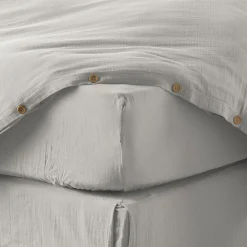 Drap housse 90x190 cm en Gaze de coton Nuage