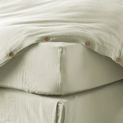 Drap housse 160x200 cm en Gaze de coton Vert d'eau