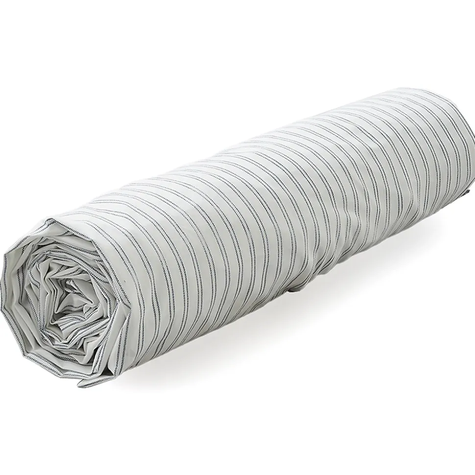 Drap housse 180x200 cm percale de coton RÉCIT D'HIVER rayures
