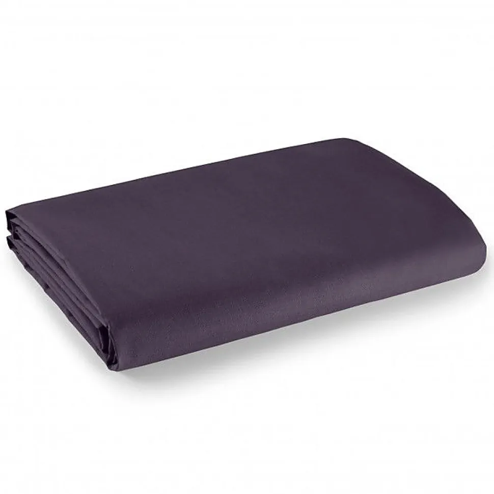 Drap plat 100% Coton / 57 fils/cm² - Prune - 180 x 290 cm pour lit 1 place