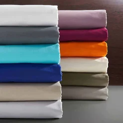 Drap plat 100% Coton / 57 fils/cm² - Prune - 180 x 290 cm pour lit 1 place