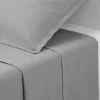 Drap plat - percale - gris - 240x290 cm - Atmosphera