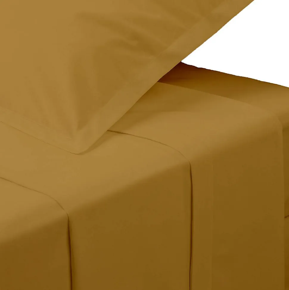 Drap plat - percale - mordoré - 240x290 cm - Atmosphera