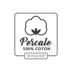 Drap plat 2 personnes 240 x 300 cm Percale de coton 78 fils Coloris Bleu nuit