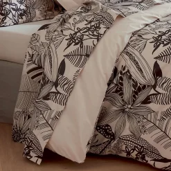 Drap plat aux impressions noires (280x325 cm - Beige)