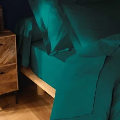 Drap plat coton 240 x 300 cm biolina emeraude