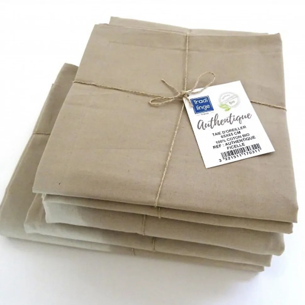 Drap plat en 100% coton biologique (280x300 cm - Ficelle)