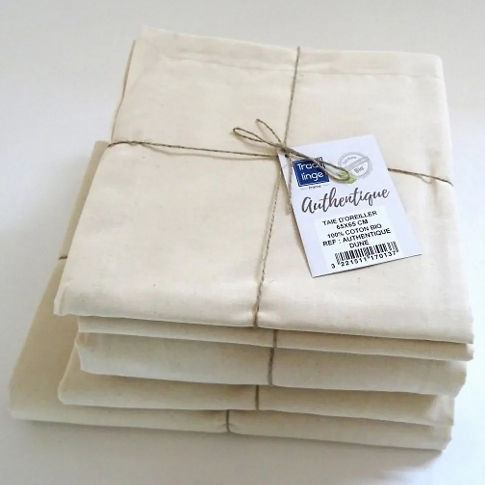 Drap plat en 100% coton biologique (180x290 cm - Sable)