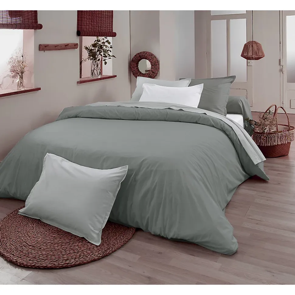 Drap plat en 100% coton biologique (180x290 cm - Marron Clair)