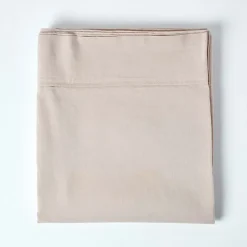 Drap plat en lin lavé beige, 240x275 cm - HOMESCAPES