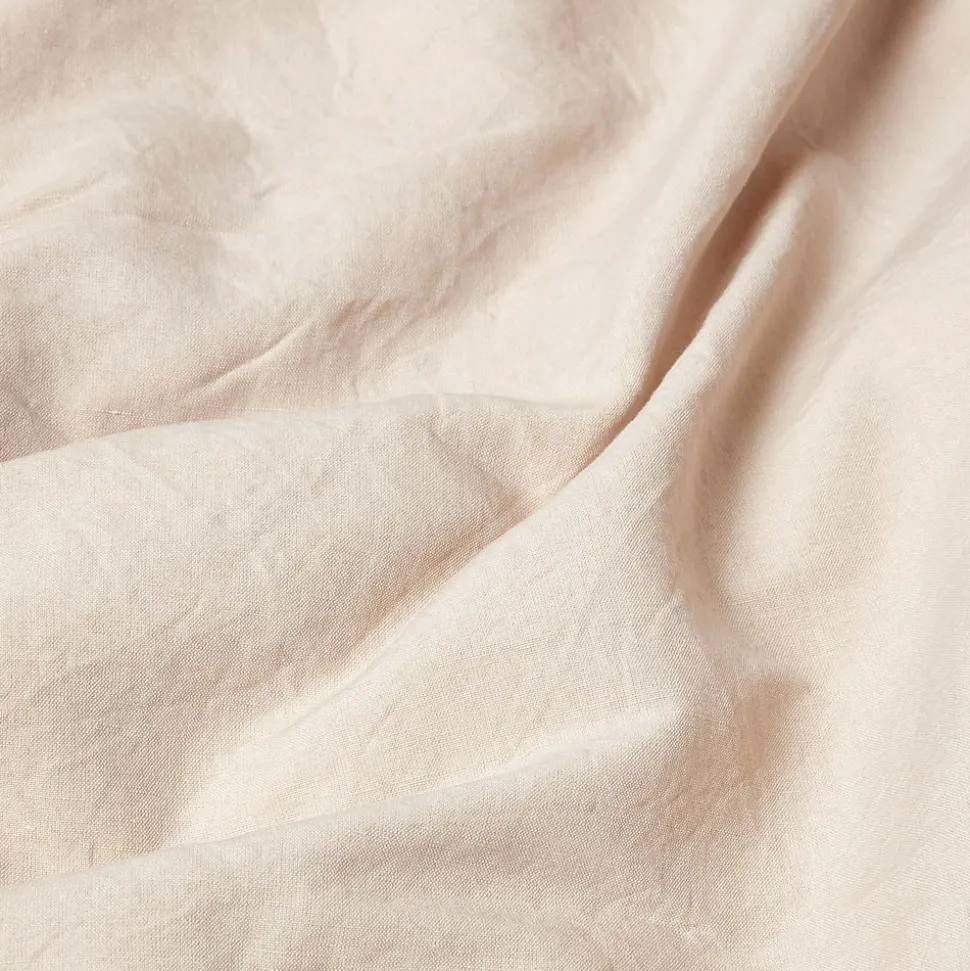 Drap plat en lin lavé beige, 230x255 cm - HOMESCAPES