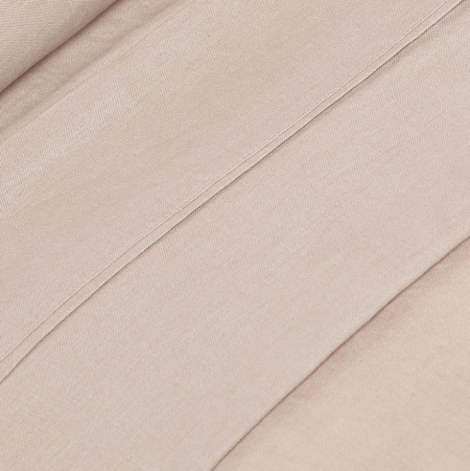 Drap plat en lin lavé beige, 230x255 cm - HOMESCAPES