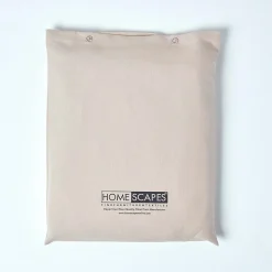 Drap plat en lin lavé beige, 230x255 cm - HOMESCAPES