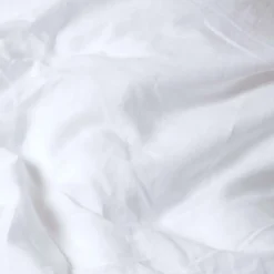 Drap plat en lin lavé blanc, 240x275 cm - HOMESCAPES