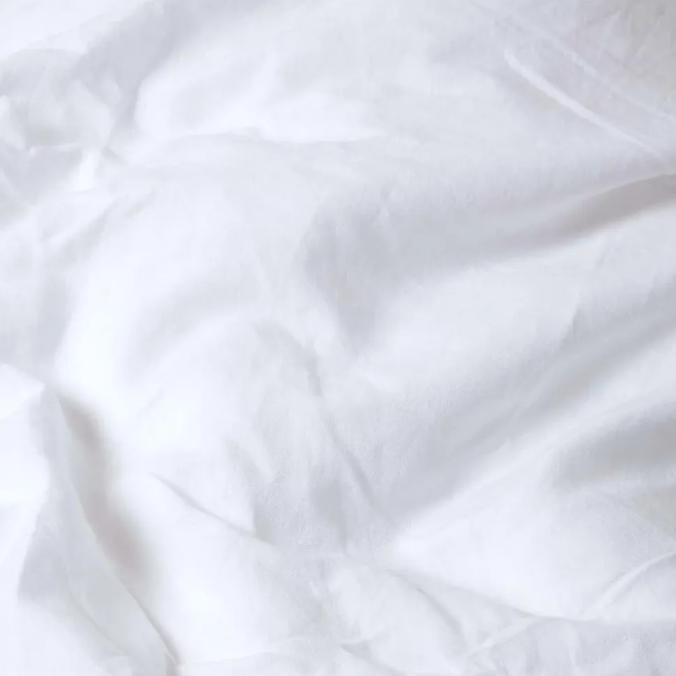 Drap plat en lin lavé blanc, 240x275 cm - HOMESCAPES