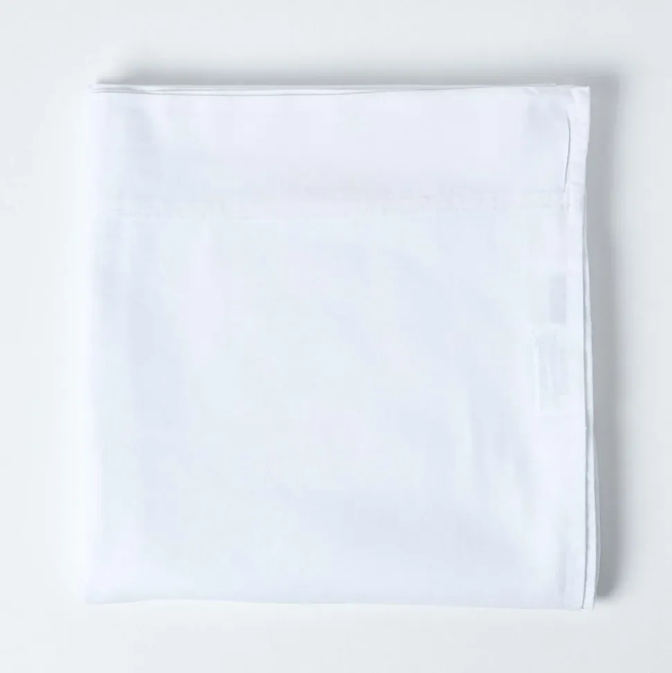 Drap plat en lin lavé blanc, 275x275 cm - HOMESCAPES