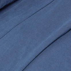 Drap plat en lin lavé bleu marine, 230x255 cm - HOMESCAPES