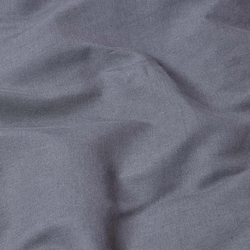 Drap plat en lin lavé gris, 230x255 cm - HOMESCAPES