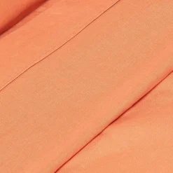 Drap plat en lin lavé orange, 230x255 cm - HOMESCAPES