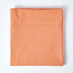 Drap plat en lin lavé orange, 178x255 cm - HOMESCAPES