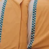 Drap plat en percale avec galon géométrique (280x325 cm - Jaune)