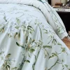 Drap plat en percale de coton au style anglais (180x290 cm - Céladon)