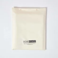 Drap plat en satin de coton égyptien 1000 fils ivoire, 240x275 cm - HOMESCAPES