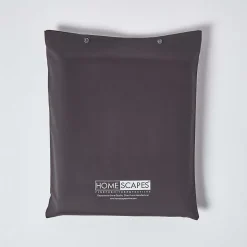 Drap plat en satin de coton égyptien 1000 fils gris foncé, 275x275 cm - HOMESCAPES