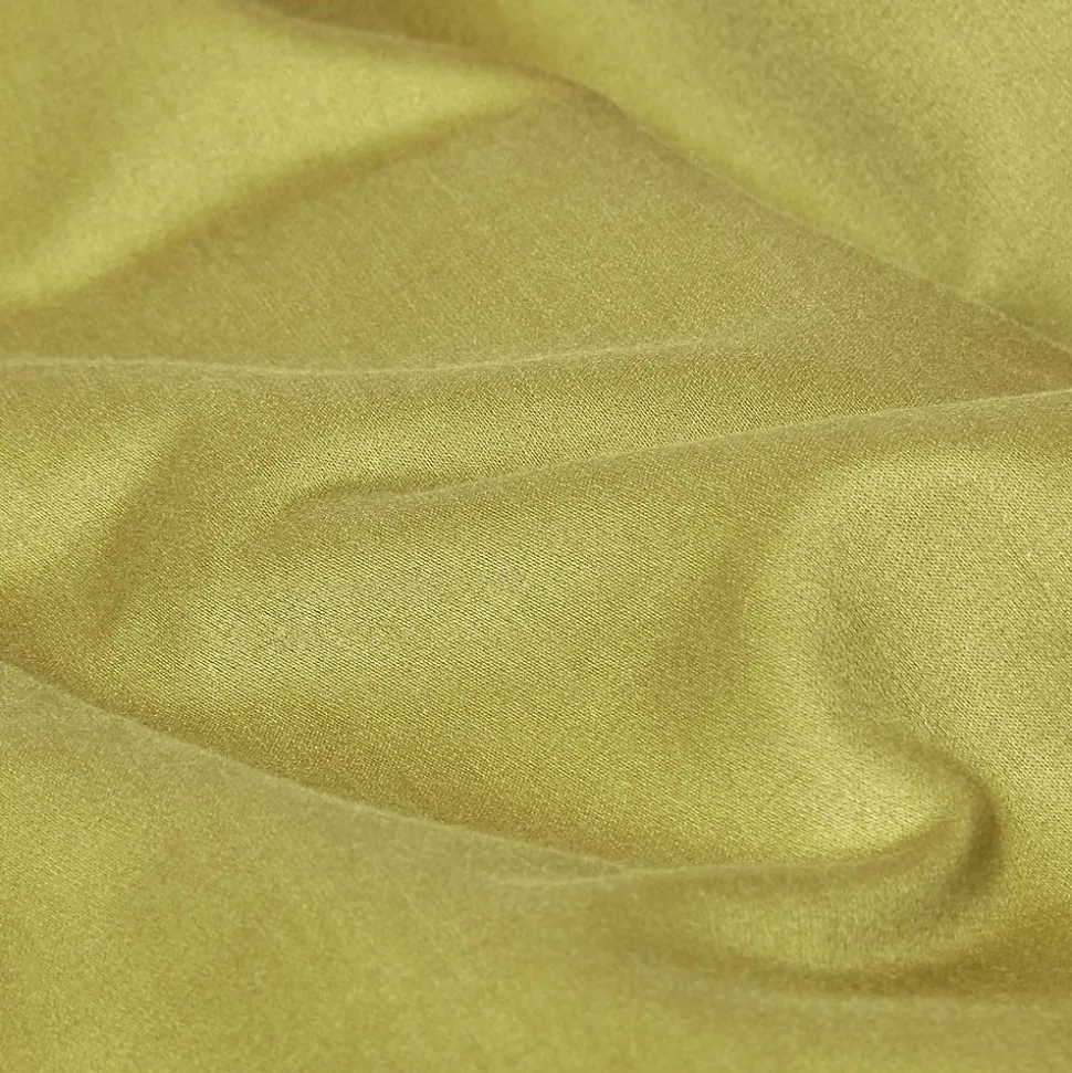 Drap plat en satin de coton égyptien 1000 fils vert olive, 230x255 cm - HOMESCAPES