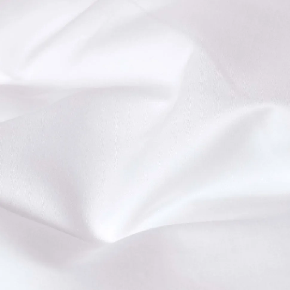 Drap plat en satin de coton égyptien 1000 fils blanc, 240x300 cm - HOMESCAPES