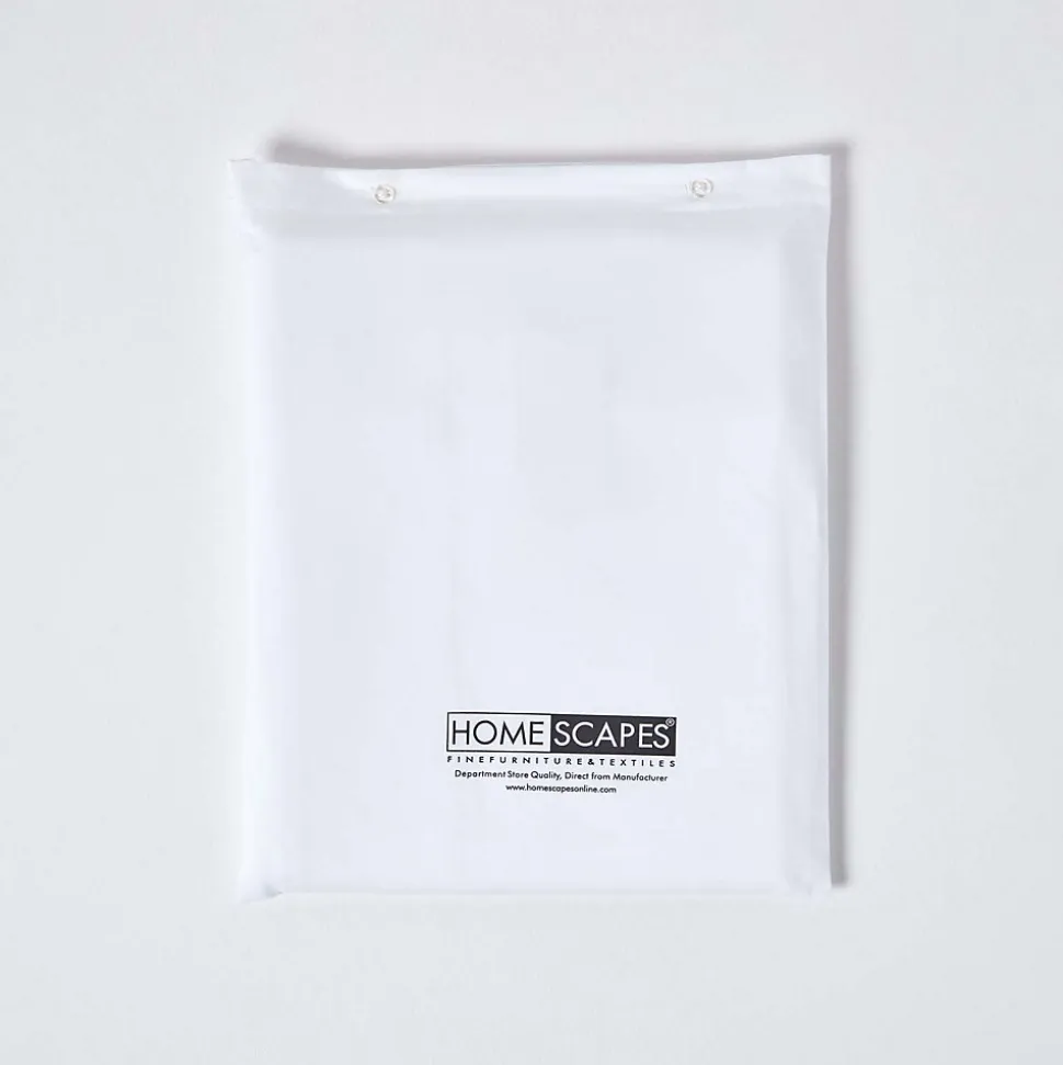 Drap plat en satin de coton égyptien 1000 fils blanc, 240x300 cm - HOMESCAPES