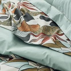 Drap plat esprit nature (180x290 cm - Vert)