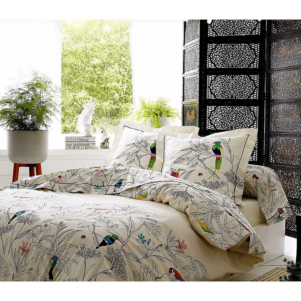 Drap plat faune et flore (240x310 cm - Ecru)