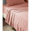 Drap plat "Gaïa" toutes dimensions "Gaze de Coton" - Gaïa Rose Pêche - 240 x 300 cm pour lit 2 places