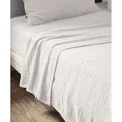 Drap plat "Gaïa" toutes dimensions "Gaze de Coton" - Gaïa Chantilly - 240 x 300 cm pour lit 2 places