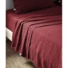 Drap plat "Gaïa" toutes dimensions "Gaze de Coton" - Gaïa Lie de Vin - 270 x 300 cm pour lit King size