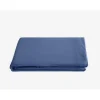 Drap plat Palace pur coton teint lavé, 63 fils/cm² Vent du sud - Palace Indigo - 270 x 290 cm pour lit King Size