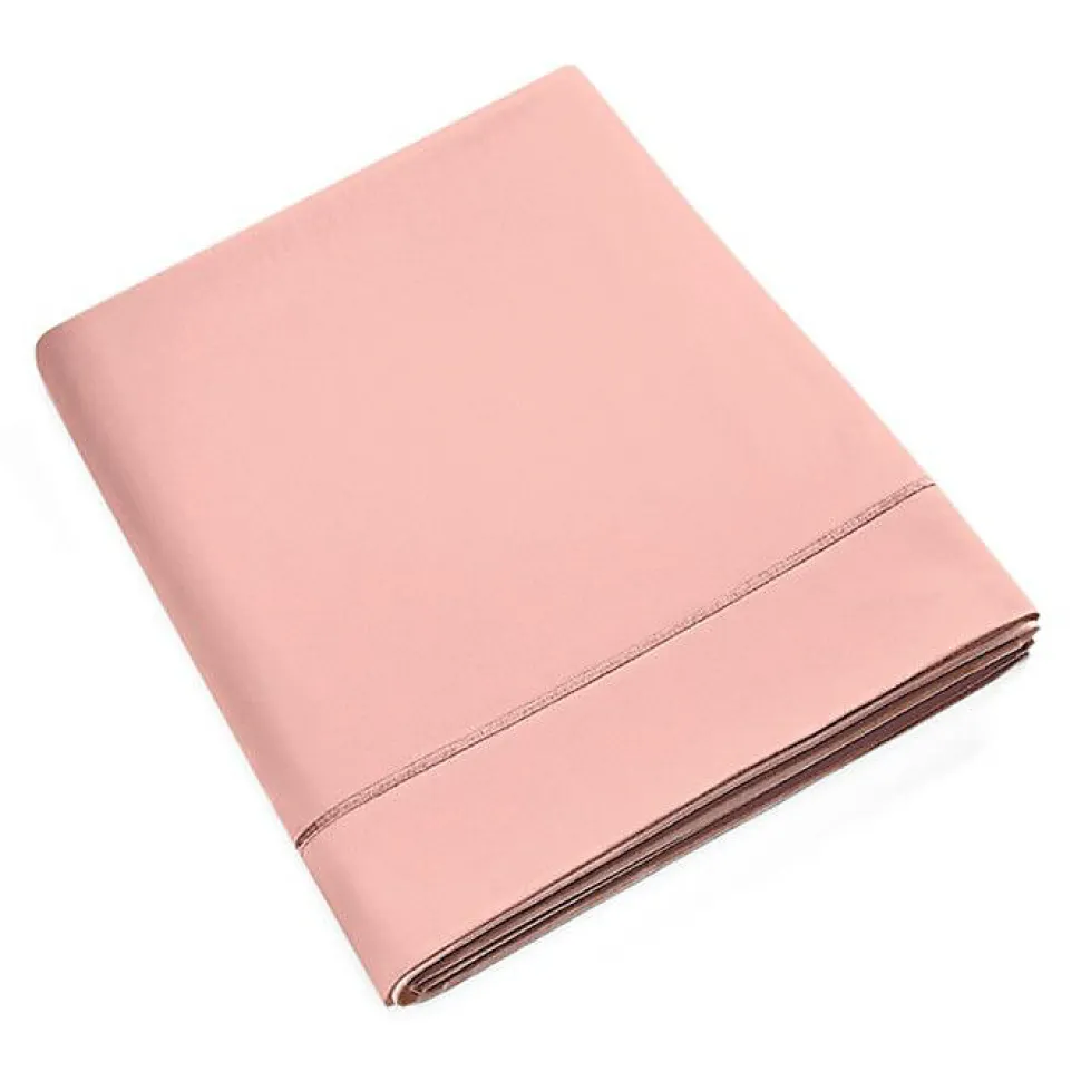Drap plat percale de coton peigné "Julian" toutes dimensions Coton Pur - Julian Rose Poudré - 240 x 300 cm pour lit 2 places