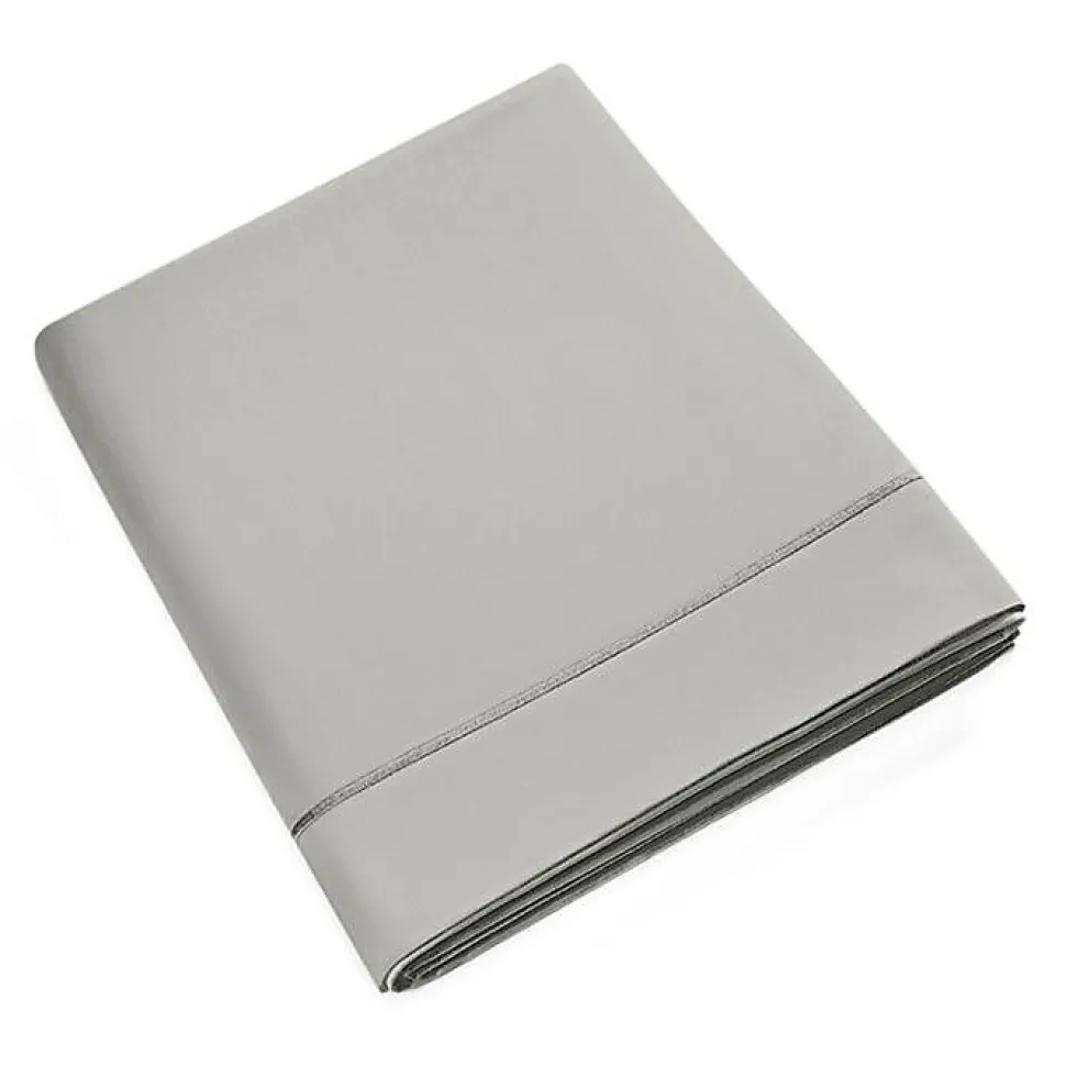 Drap plat percale de coton peigné "Julian" toutes dimensions Coton Pur - Julian Perle - 180 x 290 cm pour lit 1 place